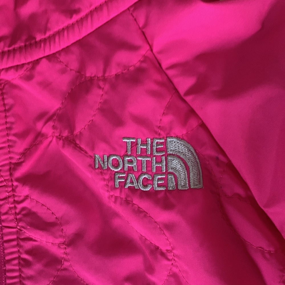 North Face coat, fuzzy inside, attached hood, girls size 10-12. - Picture 2 of 13